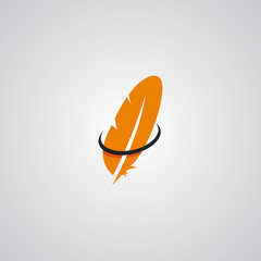 Illustration vector graphic of Orange Feather