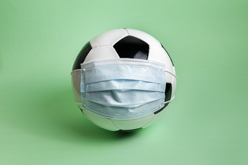 soccer ball with protective mask