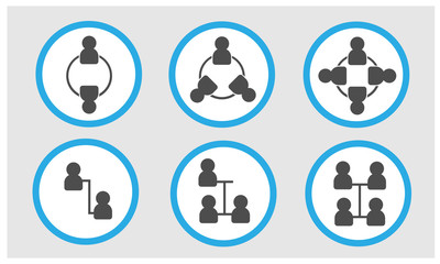 Illustration of social distancing icon isolated on white background. Concept of prevention of the spread of coronavirus (COVID-19).