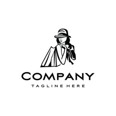 Fashion girl logo vector design. Awesome a fashion girl logo. A Fashion girl logotype.