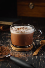 cup of cappuccino with cinnamon
