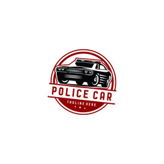 Police car logo vector design. Awesome a police car logo. A police car logotype.