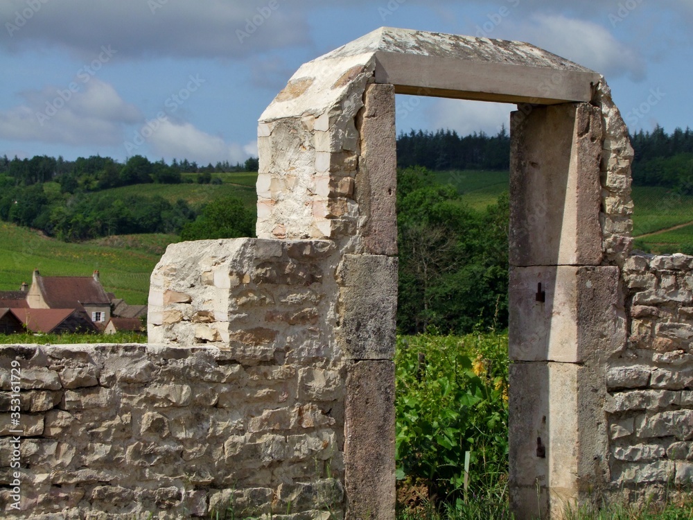 Poster Entrée d'un climat des vins de Bourgogne.