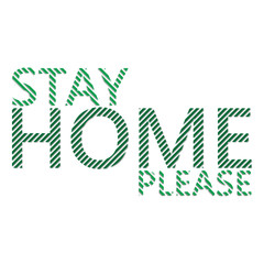Stay Home Please Blue Lettering. Coronavirus or covid-19 quarantine. vector stock isolated on white background eps 10