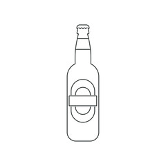 bottle with a label, line icon