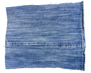 Piece of light blue jeans fabric