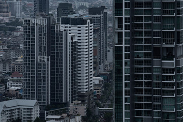 City density of condominium and office building.