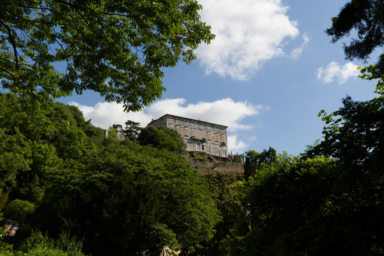 Italy, Polcenigo Castle dominates the ancient town from above