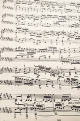 musical notes on a white sheet of paper