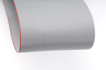 computer bus cable on white background. closeup mockup.