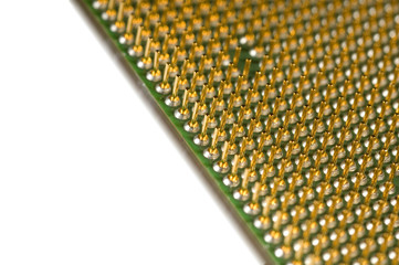 microprocessor connectors. CPU close-up. mockup