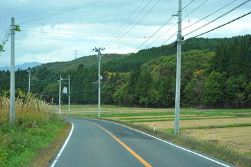 A countryside road in Japan