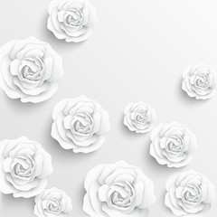 White roses cut from paper.