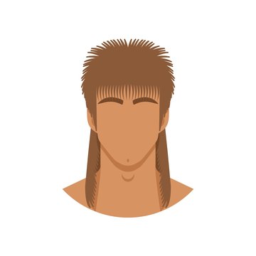 Face Of Man With Mullet Haircut