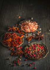 Colorful spicy dark light.