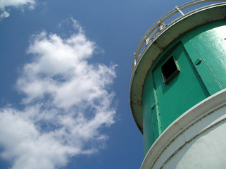 lighthouse on the blue sky