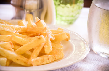 Tasty French Fries Potatoes Plate
