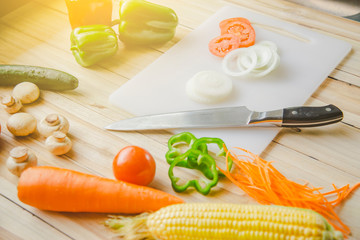 Photos of people cooking in the kitchen Can be used with various design media.