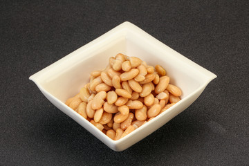 White beans kidney in the bowl