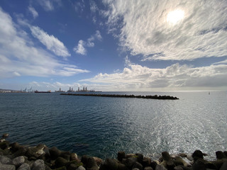 Vista del Puerto de Las Palmas de Gran Canaria, España