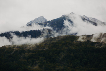 snow covered mountains