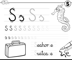 learn to write letter S workbook for children