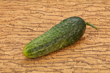 Green ripe fresh cucumber over background