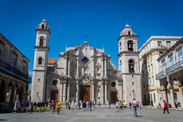 Havana Cathedral, 18th century Baroque church at the Plaza de la Catedral, Old City Centre, Havana Vieja, Havana, Cuba