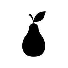 pear fruit icon, silhouette style