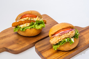 チキンバーガー　Typical delicious Fried chicken burger