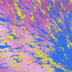 Careless splashes of paint smeared over a blurred background. Blur in light and bright shades of orchid color. The contrasting colors of the spray paint are blue and pear. To advertise your product.