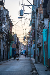 Atmospheric street in the Old City Centre, Havana Vieja, Havana, Cuba