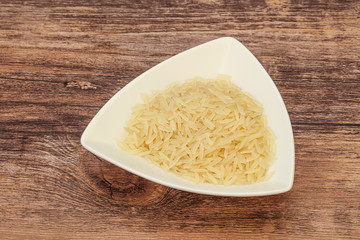 Raw basmati rice in the bowl