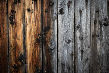Fototapeta premium Old and weathered or rustic wooden wall background or texture