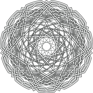 Hendecagram with mandala pattern hendecagon geometry background