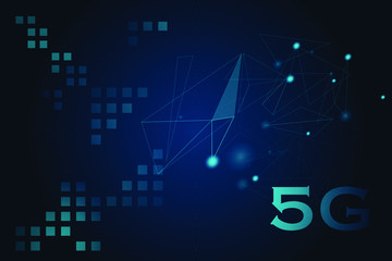 5G network wireless systems and internet of things, Smart city and communication network. 5G wireless mobile internet wifi connection. High technology in information age. Vector illustration.