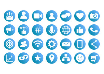 Set of social media buttons for design - vector icons.