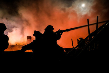 firefighters in fire