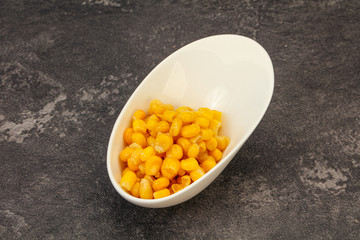Sweet corn seeds in the bowl