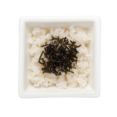 Japanese rice with seaweed topping