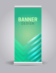 Creative advertising banner, roll-up design, stand for information, business concept for conferences, seminars, exhibitions, cool geometric background.vector illustration