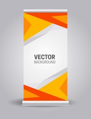 Creative advertising banner, roll-up design, stand for information, business concept for conferences, seminars, exhibitions, cool geometric background.vector illustration