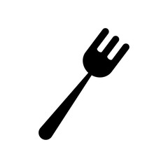 kitchen fork icon, silhouette style