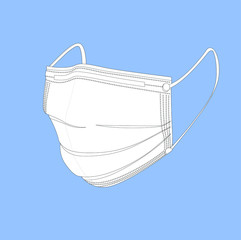 
Colored medical mask for protection during a pandemic on a colored background