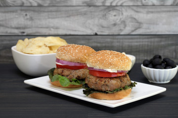 Two Healthy Turkey Burgers