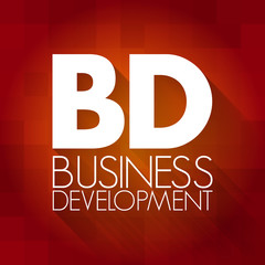 BD - Business Development acronym, business concept background