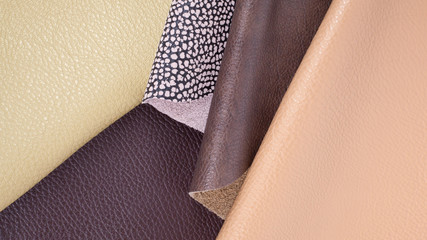 Natural leather textures samples