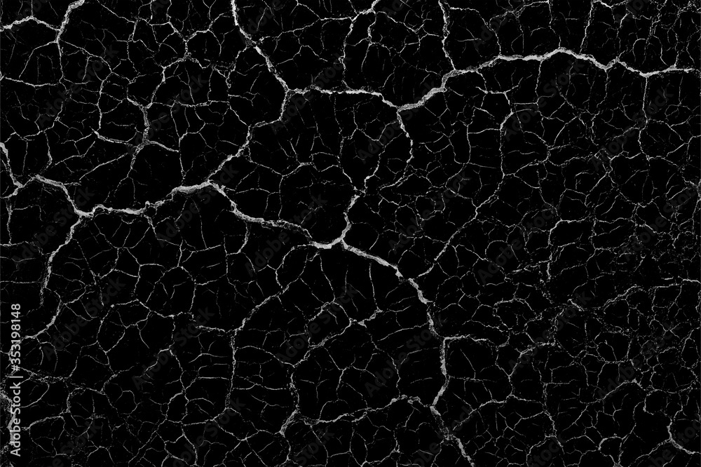 Poster Full frame of crack dirty pattern white on black for design backdrop ,Background for Presentations and Web Design