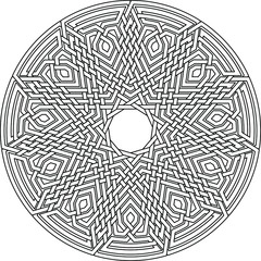 Hendecagram with mandala pattern hendecagon geometry background