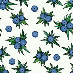 Seamless pattern of hand-drawn coloring berries . - 353199985